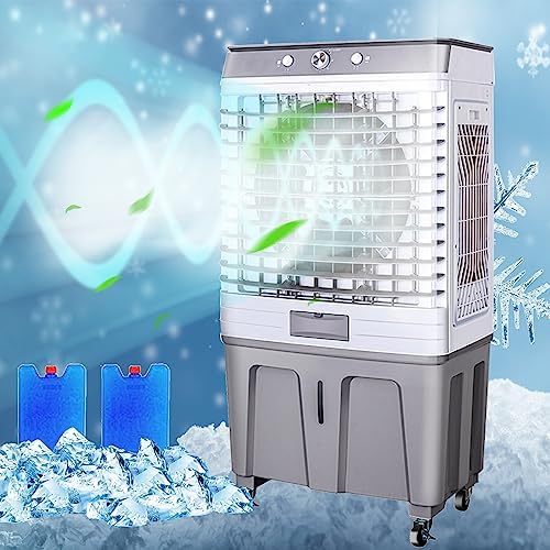 GENERIC Refroidisseur D'évaporation Portable Industriel, 80L Réservoir Et Ventilateur De Brouve à 3 Vitesses Avec Swing Grand Angle, Refroidissement De Grande Surface Pour Le Bureau D'usine