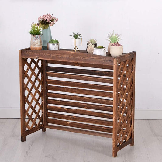 GENERIC Housse De Protection Décorative Pour Climatiseur Extérieur - Pour Unités De Climatisation - Étagère De Rangement En Bois Massif - Accessoire De Jardin Résistant Aux Intempéries