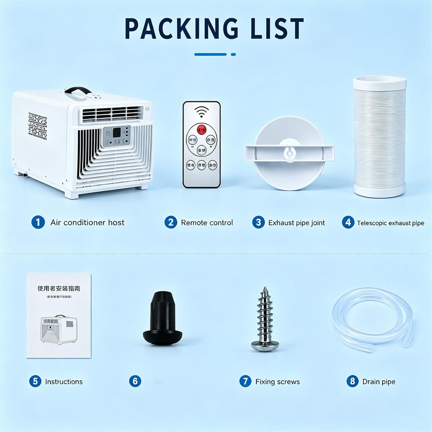 Climatiseur De Camping Portable 3400 BTU, Petit Climatiseur Silencieux 4 En 1 Avec Télécommande, Minuterie 1-12 H, Idéal Pour Tentes, Camping-Cars, Camions, Fourgonnettes, Caravanes Et Chambres