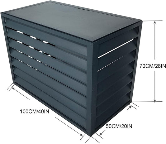 GENERIC Housse De Protection Pour Climatiseur Extérieur – Protection En Aluminium Pour Pompe à Chaleur – Clôture élégante Pour Dissimuler Les Unités Extérieures Et Résistante Aux Intempéries.