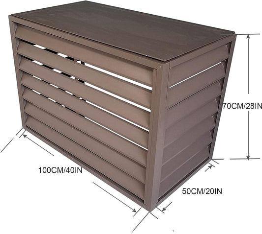 Housse De Protection Pour Climatiseur Extérieur – Clôture élégante En Aluminium Pour Dissimuler La Climatisation Et La Pompe à Chaleur – Bouclier Résistant Aux Intempéries Pour Climatisation