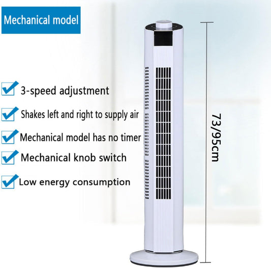 GENERIC Ventilateur De Tour Calme Pour Chambre à Coucher, 3 Vitesses Et 60 Oscillations Refroidisseur D'air Portable Avec Télécommande, 12H Minuterie Mode De Sommeil Circulateur Compact Pour Le Bureau à Domic