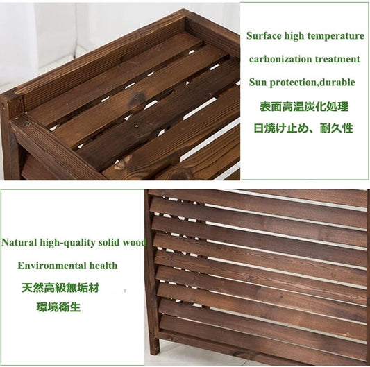 Housse De Protection Pour Climatiseur D'extérieur En Bois Marron, 110 X 50 X 85 Cm, Résistante Aux Intempéries, Support De Plantes De Jardin élégant Et Design élégant