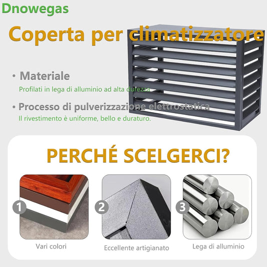 GENERIC Housse De Protection Universelle Pour Climatiseur Extérieur - Résistante Aux Intempéries - Pour Climatisation L110W60H80 - Convient Pour 2 à 3 Unités Et Bouclier Durable