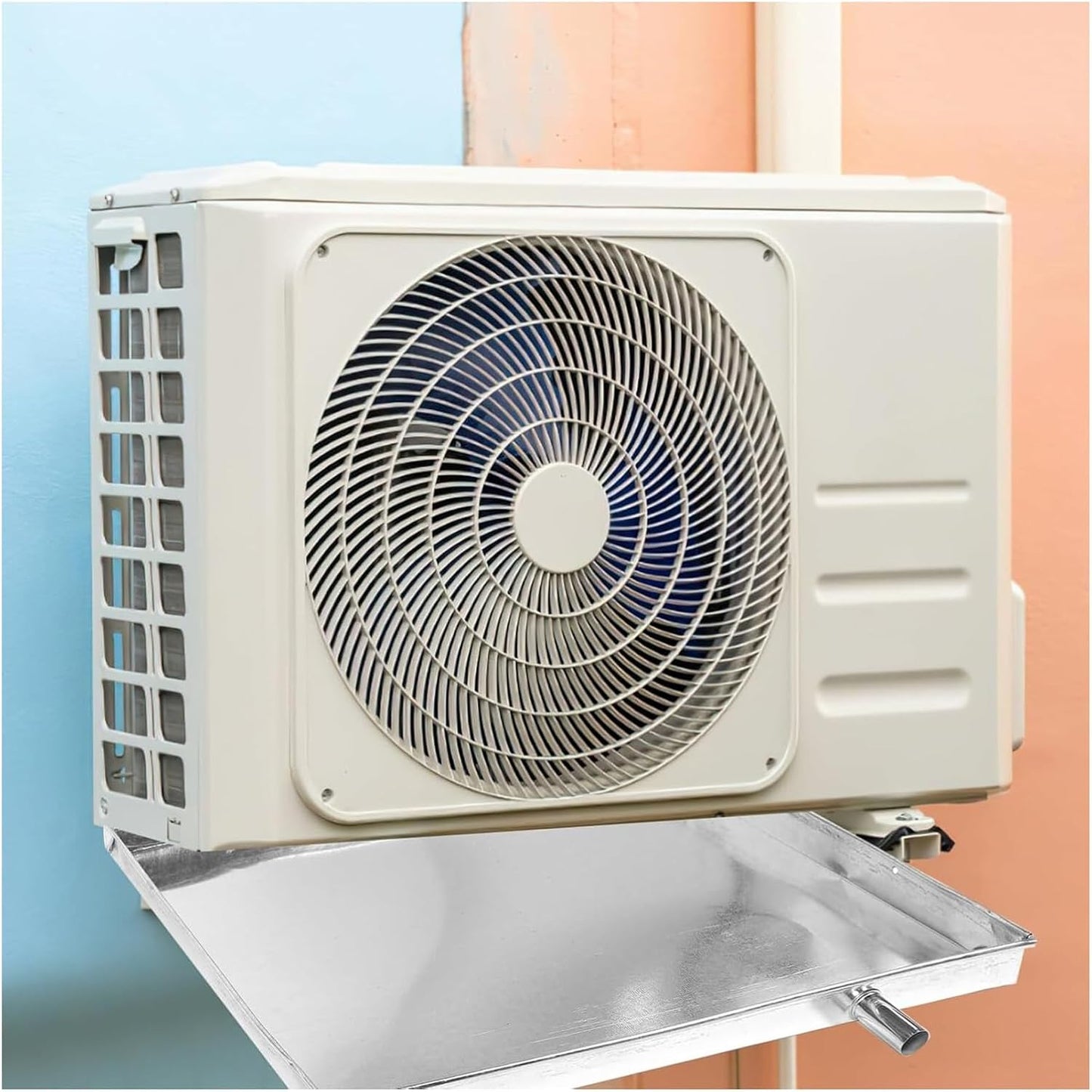 Bac Condensat Clim En Acier Inoxydable, 50 × 50 Cm, 60 X 60 Cm, Kit De Drainage De Climatiseur De Fenêtre, Bac De Récupération Du Climatiseur Avec Drain(500 X 500 Mm/20'' X 20'')