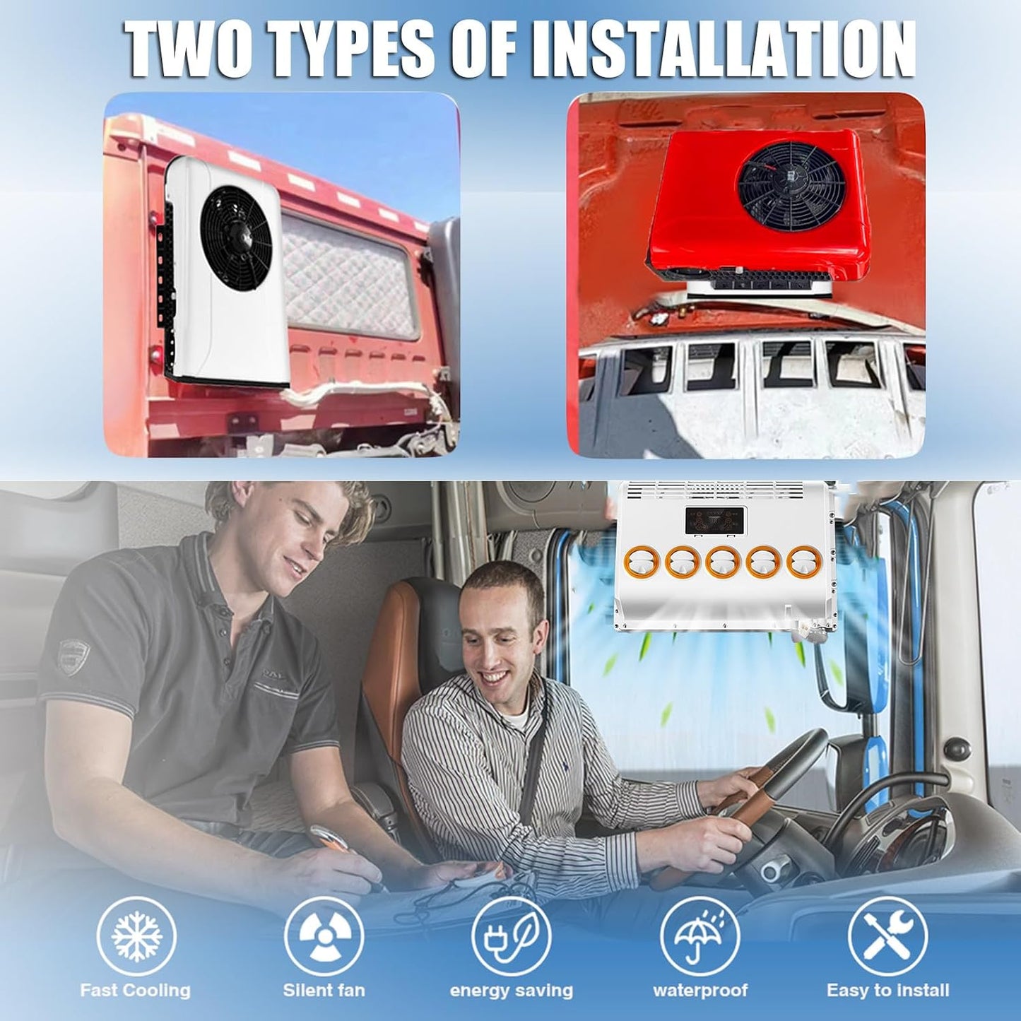 Climatiseur Portable à Suspendre, Refroidissement Rapide, Unité De Climatisation électrique CC Pour Camion, Taxi, Véhicules De Camping, Bus, Remorques Et Fourgonnettes