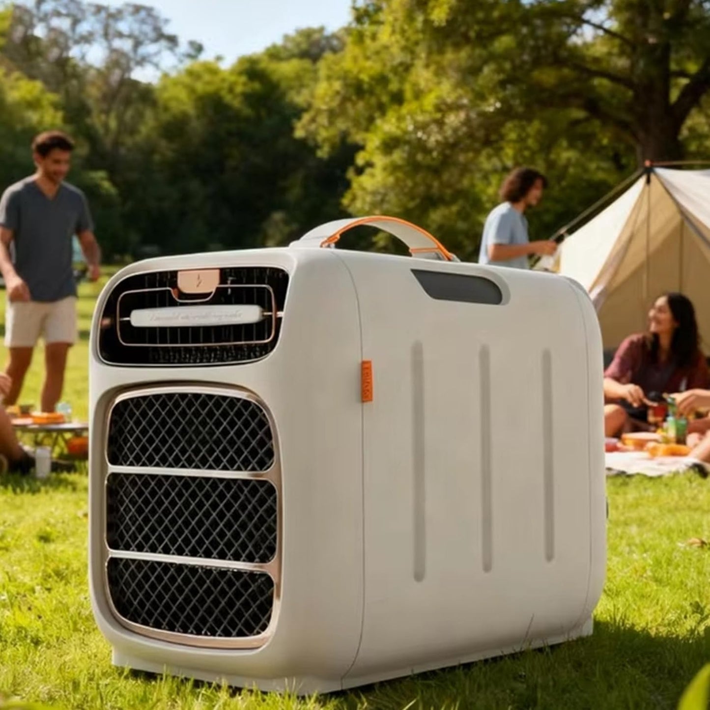 Climatiseur Mobile Camping 4800BTU,Module Chauffage Amovible, 3 Vitesses,Minuterie 24H,Nuisance ≤40dB,Boîtier Résistant,pour Tente Caravane Camping-Car Vanlife Cooling&Heating