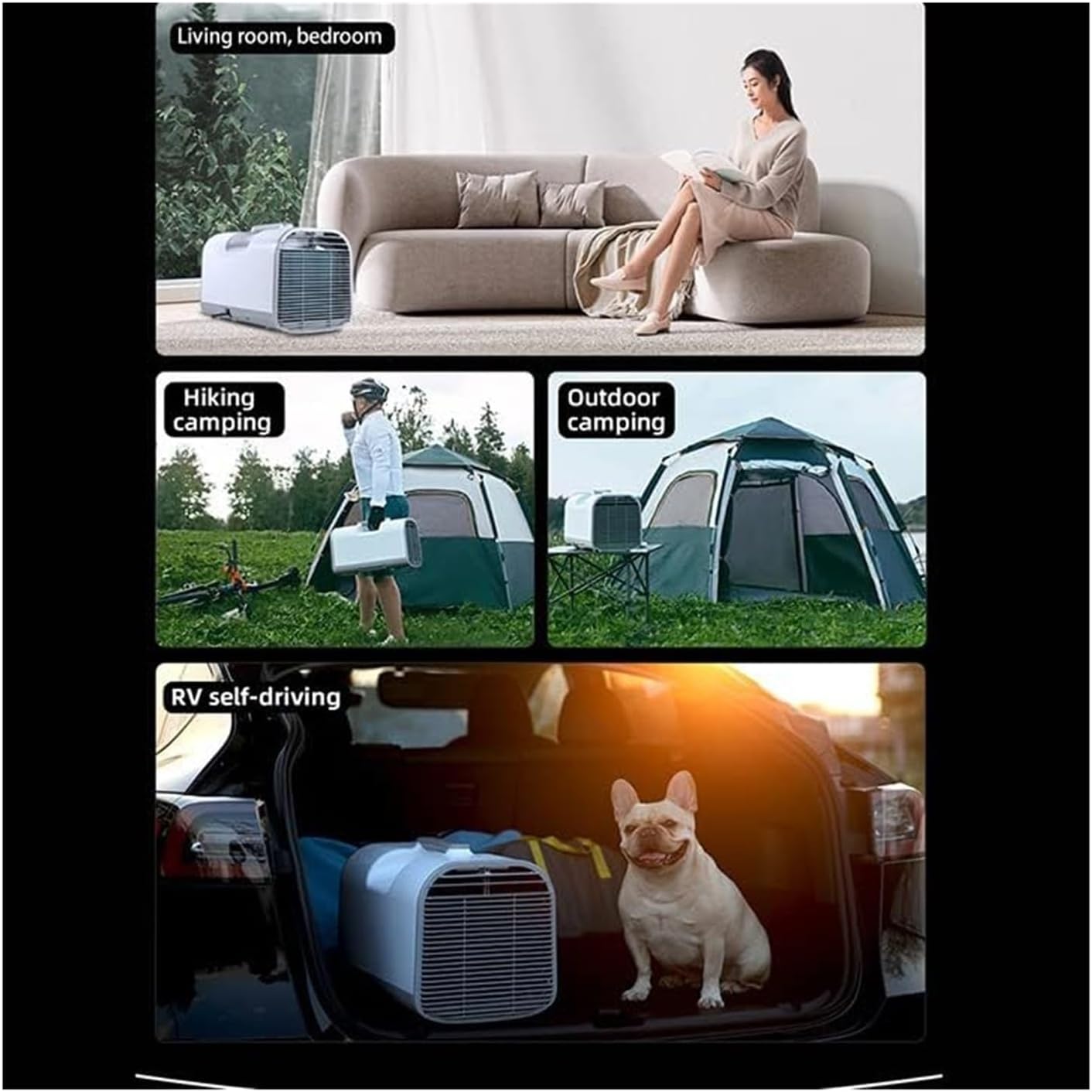Climatiseur Extérieur, Climatiseur De Camping 400W, Télécommande Intelligente Et Contrôle De Panneau, Climatiseur Mobile De Drainage Gratuit Pour Camion, Camping-car, Tente, Voyage/camping-car