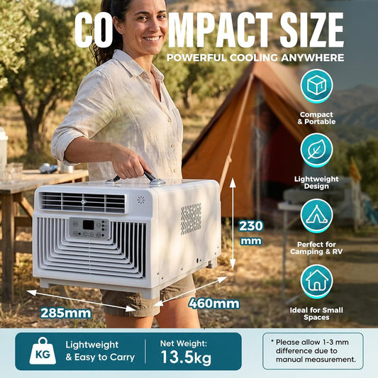 Mini Climatiseur Portable Prêt à L'Emploi, Idéal Pour Moustiquaires Et Chambres D'Étudiant, Ventilateur Et Déshumidificateur Silencieux, Minuterie Intelligente 12H Avec Écran Tactile