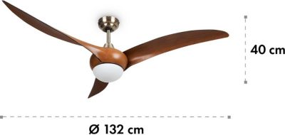  Ventilateur Plafonnier KLARSTEIN Monteverde - 41W - Marron