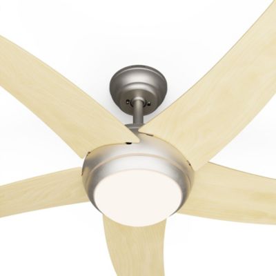  Ventilateur Plafonnier KLARSTEIN Bolero 2en1 132cm 55W Avec LED App Bois