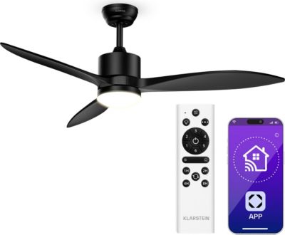  Ventilateur KLARSTEIN SkyBreeze Intelligent 132cm 27W LED Noir