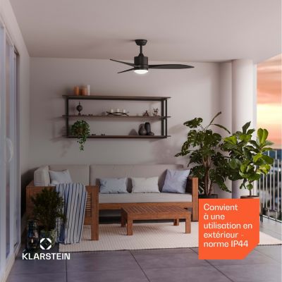  Ventilateur KLARSTEIN SkyBreeze Intelligent 132cm 27W LED Noir