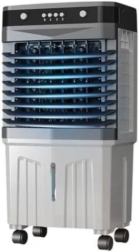 GENERIC Refroidisseur De Marais Avec 3 Vitesses, Climatiseur évaporatif Portable Avec Minuterie 12H, Télécommande, Packs De Glace, Oscillation De 120 ° Et Fonctionnement Silencieux Pour L'utilisation De Garag