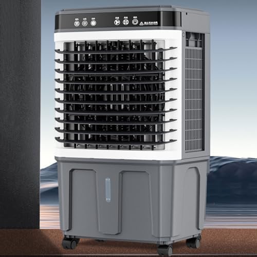 GENERIC Refroidisseur évaporatif Portable Avec Grand Réservoir, Télécommande, 12H Minuterie, 3 Vitesses, 120 Oscillation, Boîte à Glace, Ventilateur Silencieux Pour Le Bureau à Domicile