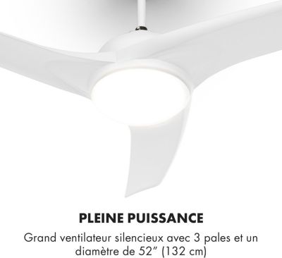  Ventilateur KLARSTEIN Figo - 2 En 1 - 55W - Blanc