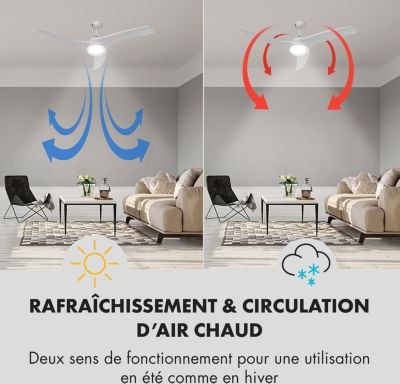 Ventilateur KLARSTEIN Figo - 2 En 1 - 55W - Blanc