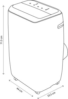  Climatiseur Mobile "Kuban" Blanc, 9000 BTU - H. 71,5 X L. 44 X P. 33,5 Cm