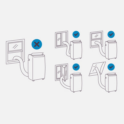  Climatiseur Mobile "Kuban" Blanc, 12000 BTU - H. 71,5 X L. 44 X P. 33,5 Cm