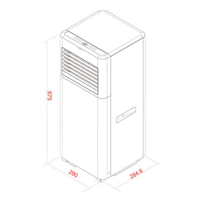  Climatiseur Mobile 3 En 1 2000 W - 7000 BTU Surface 15 M²