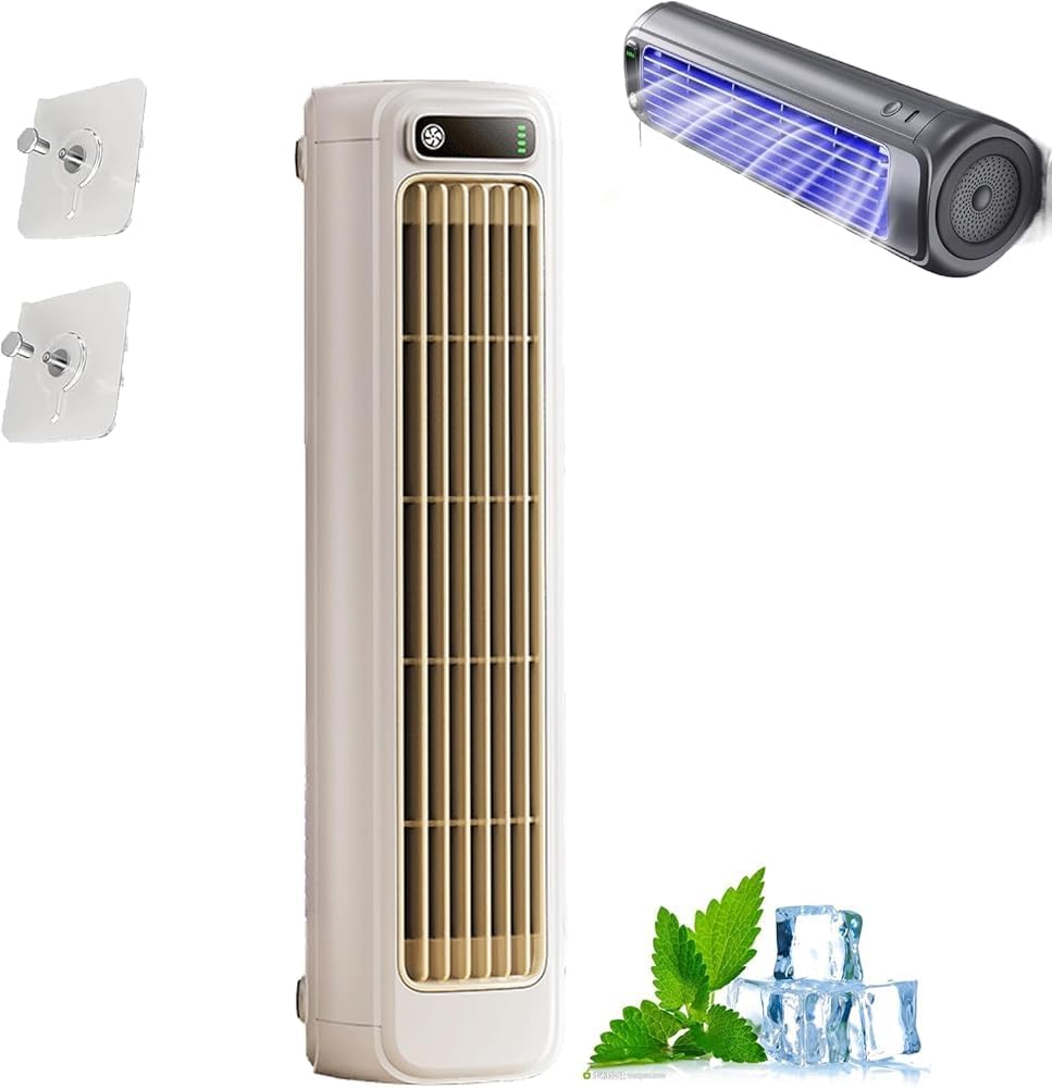GENERIC Climatiseur Portable - 3 Vitesses, Branché/Rechargeable, Unité AC Mobile Ultra-Silencieuse Pour Bureau, Maison, Petits Espaces, Système De Refroidissement Personnel Économe En Énergie