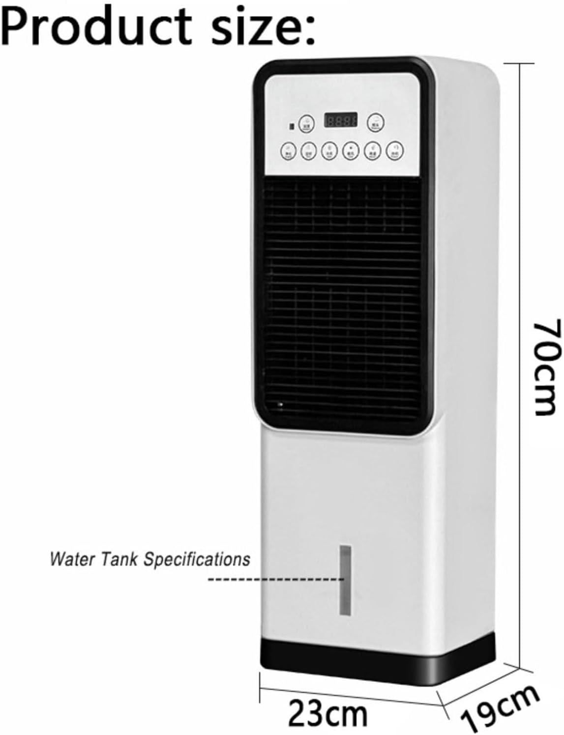 GENERIC Climatiseur 3 En 1 : Refroidisseur D'air Par Évaporation Avec Réservoir D'eau De 3 Litres, 4 Modes, 3 Vitesses, Télécommande, Oscillation À 120°, Minuterie De 12 Heures