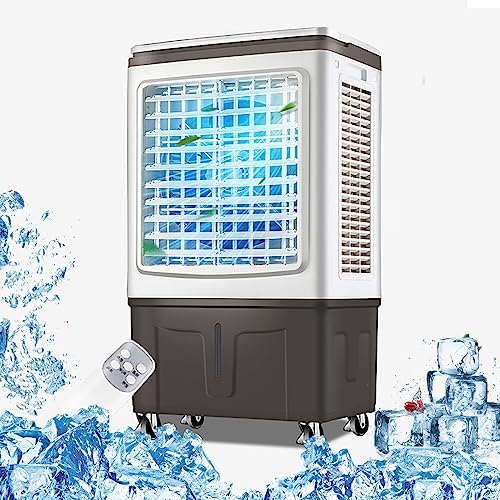GENERIC Refroidisseur D'air Portable, Refroidisseur évaporatif à 3 Vitesses Avec Packs De Glace, Humidificateur Et Ventilateur Pour Le Bureau à Domicile.Caractéristiques Grand Réservoir, Mobilité Facile Et La