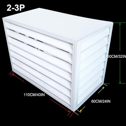 GENERIC Housse De Protection Pour Climatiseur Extérieur - 110 X 60 X 80 Cm - Blanc - Protection Contre La Chaleur - Résistant Aux Intempéries - Clôture De Toit Plat Pour Unités De Climatisation
