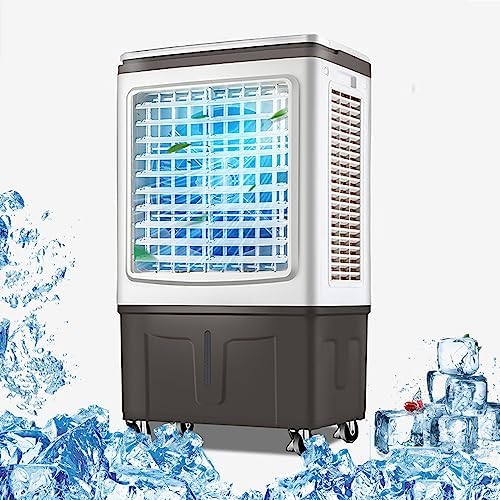 GENERIC Refroidisseur D'air Portable, Refroidisseur évaporatif à 3 Vitesses Avec Packs De Glace, Humidificateur Et Ventilateur Pour Le Bureau à Domicile.Caractéristiques Grand Réservoir, Mobilité Facile Et La