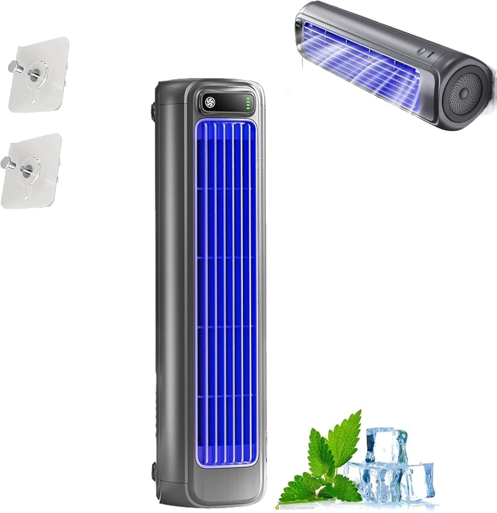 GENERIC Climatiseur Portable - 3 Vitesses, Branché/Rechargeable, Unité AC Mobile Ultra-Silencieuse Pour Bureau, Maison, Petits Espaces, Système De Refroidissement Personnel Économe En Énergie