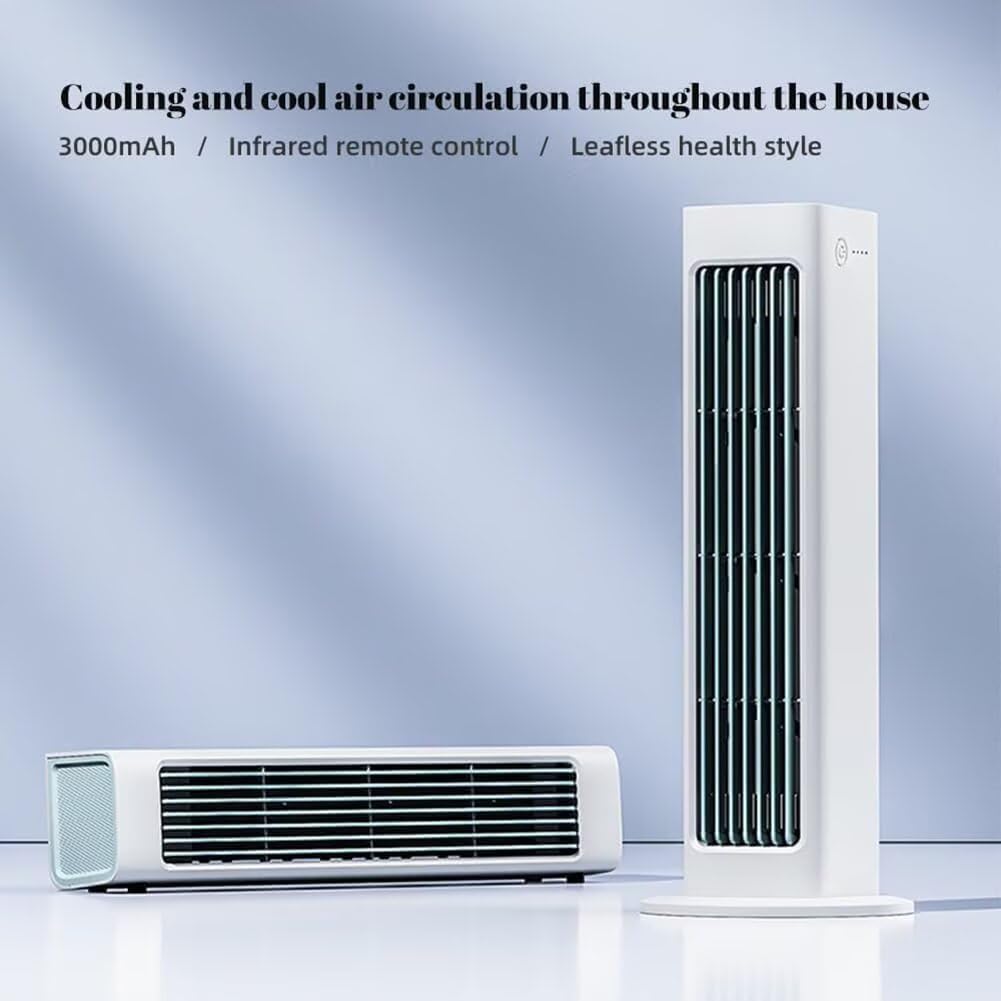  Climatiseur Portable Rechargeable Avec Télécommande, 3 Vitesses Et Oscillation à 60 ° Pour La Chambre à Coucher Et Le Refroidissement De Bureau