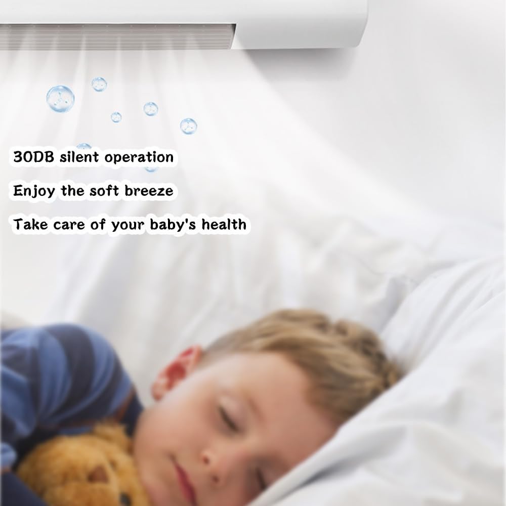 GENERIC Climatiseur Mural Avec Télécommande – Mini Unité AC Portable Pour Chambre à Coucher, Salon, Bureau – Design Compact (L 55 X L 24 X H12 Cm), Télécommande Incluse