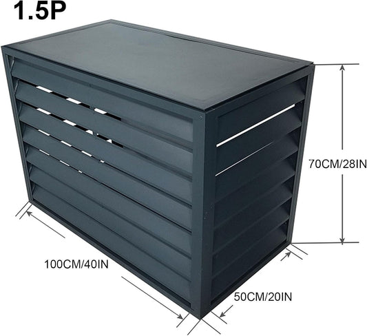 GENERIC Housse En Alliage D'aluminium Gris Pour Climatiseur Extérieur/intérieur - Protection Contre La Pluie - Clôture D'intimité Pour Fenêtre - Accessoire Résistant Aux Intempéries