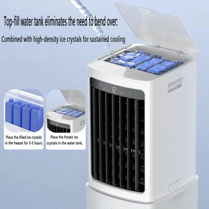 GENERIC Refroidisseur D'air évaporatif Portable 12L Tank Ice Packs 60W Quiet Fan 3 Vitesses Oscillant Humidificateur Pour La Maison Économie D'énergie Cool Breeze