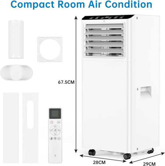  Climatiseur Portable 12000 BTU, Ventilateur De Déshumidification De Chaleur Froide, économiseur D'énergie Pour Bureau De Chambre à Coucher, Télécommande, Mode Sommeil, Fonctionnement Silencieux Avec K