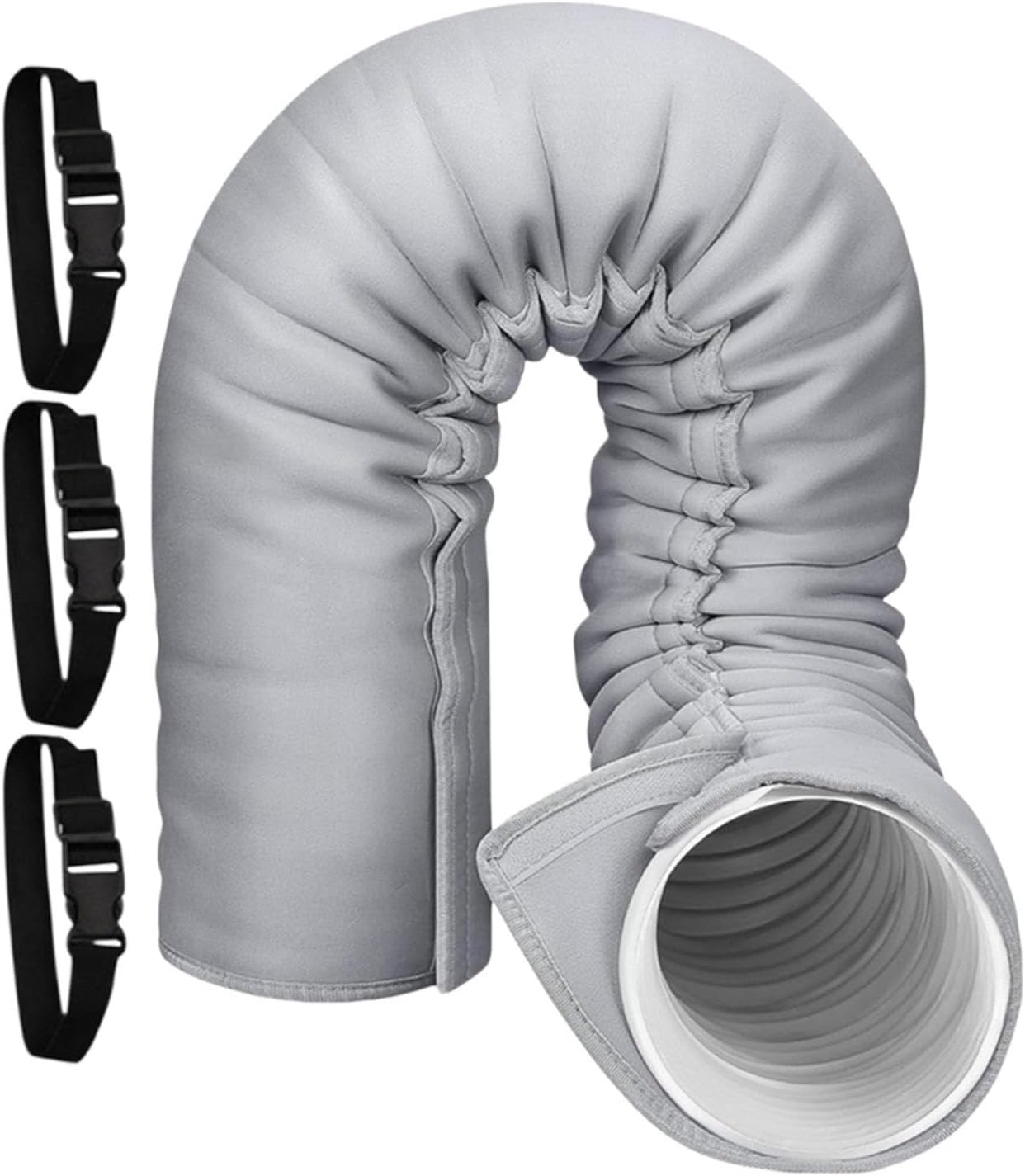  Portable Air Conditioner Hose Insulation Portable Insulated Cover, 3 Straps | Air Conditioners Insulated Hose Wrap For Winter Outdoor Indoor Casement Garage Rv Room Wall Window House Apartment