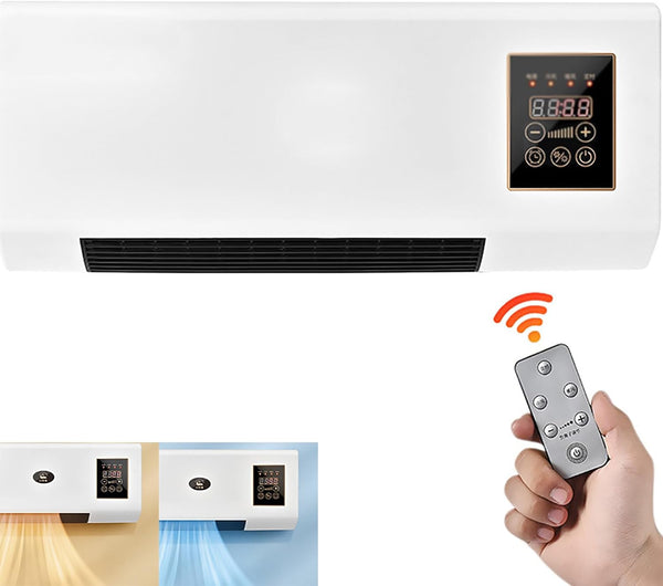  Climatiseur 2000W Montage Mural Avec Télécommande, Chauffage Et Unité De Refroidissement Pour La Maison Et Le Bureau, Fonctionnement Silencieux, Fonction De Minuterie, Compact Et économiseur D'énergie