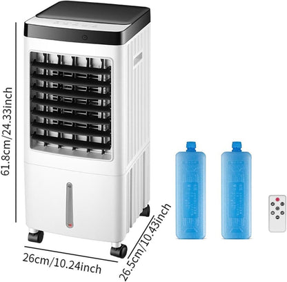 GENERIC Ventilateur De Refroidisseur D'air Portable Avec Humidificateur, Télécommande De Minière 7H, Refroidisseur évaporatif Silencieux à 3 Vitesses Pour Le Bureau à Domicile, Conception Compacte De Roues à