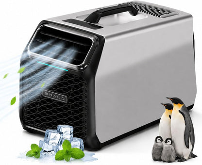  Climatiseur Portable 3500 BTU Pour Camping Et Tentes – Refroidissement Rapide, Silencieux, Déshumidificateur Intégré, Ventilation,Mode Nuit & Minuterie,Idéal Camping-Car,Camion Et Maison Gray