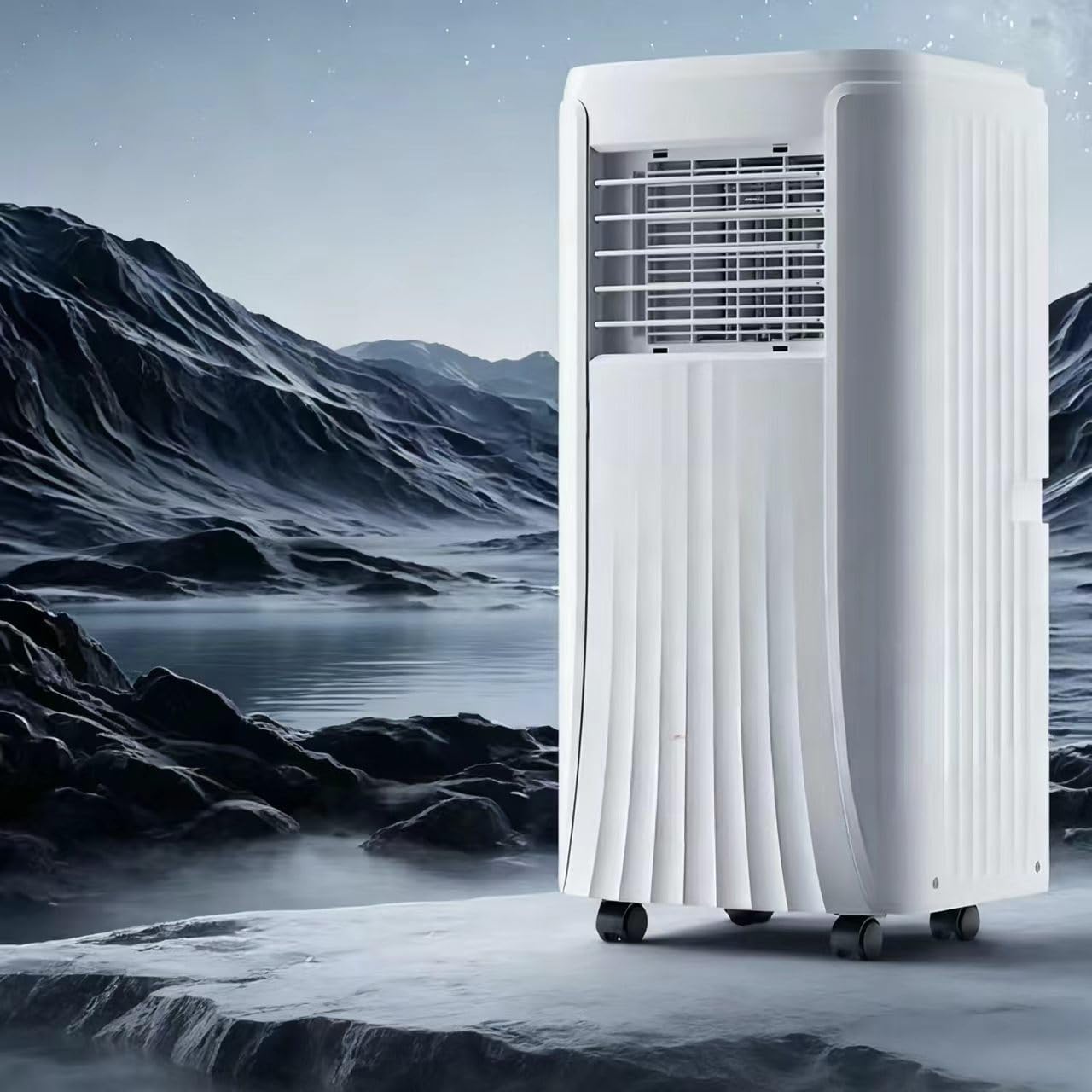 GENERIC 9000 BTU Unité De Climatisation Portable, Refroidisseur D'air 3 En 1 Et Déshumidificateur Pour Les Chambres Jusqu'à 28m2, Refroidissement Efficace énergétique Avec Télécommande, Fonctionnement Silenci