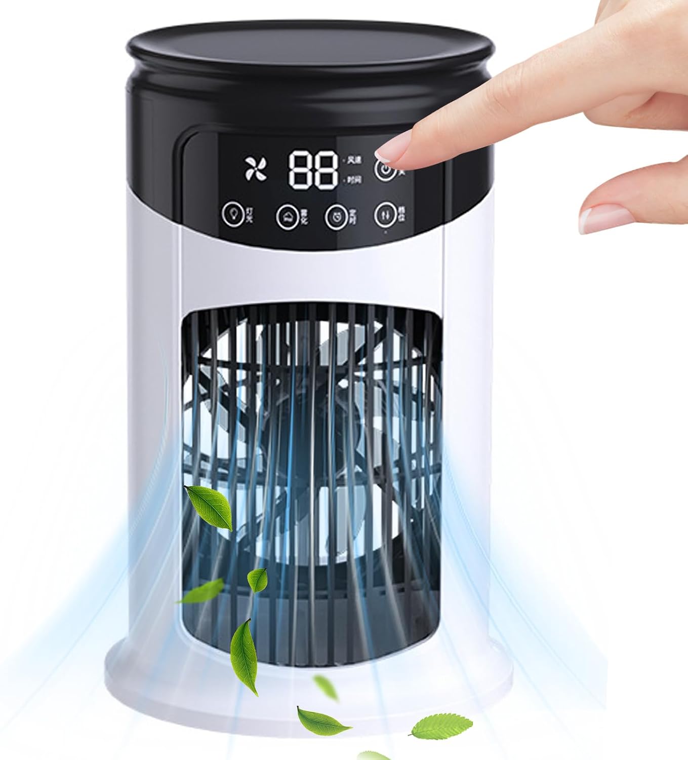  Personal Air Conditioner, Bed Cooling Fan, 6 Speed Adjustable Quiet Humidifier, Compact Space Saving, Energy Efficient Cooling Reliefs For Room, Studio, Kitchen, Bedroom, Desk, Indoor, Home, Garage