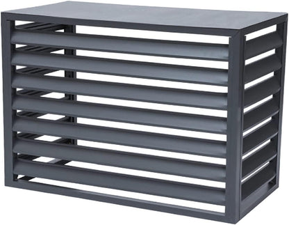  Housse Noire Pour Climatiseur Extérieur – Séparateur D'espace à Persiennes En Aluminium Pour Clôtures De Poubelles, Porte-fleurs Et Volets – Protection Et Décoration élégantes Pour Unité De