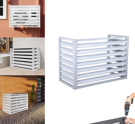  Housse De Climatiseur D'extérieur En Aluminium Et Support De Présentation Pour Plantes – Protection Contre Les Intempéries Pour Condensateur – Clôture D'intimité – Étagère De Jardin Pour Fleurs