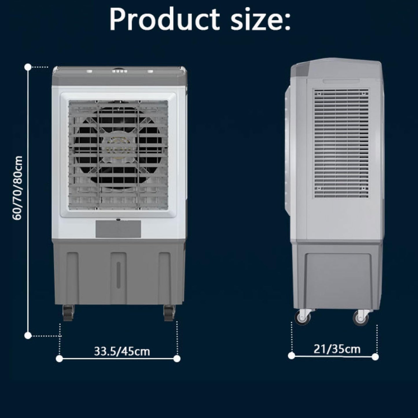 GENERIC Refroidisseur D'air évaporatif Portable Avec Oscillation De 120 Degrés, 3 Vitesses, Minuterie De 12 Heures, Conception à Faible Bruit Pour Le Bureau De Chambre à Coucher, Ventilateur De Refroidissemen