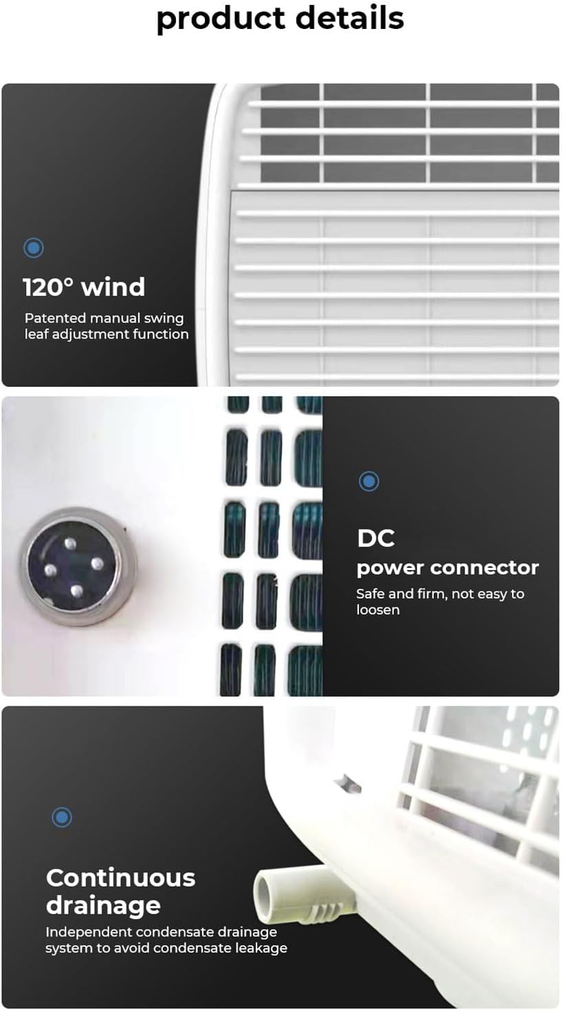  Climatiseur Portable, Mini Refroidisseur D'air De Bureau Avec Télécommande, Déshumidificateur Intérieur/extérieur, Économie D'énergie, Sans Installation, Pour Camping-Car, Appartement, Tente