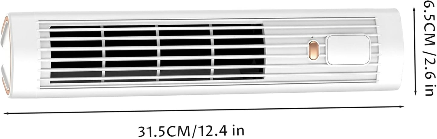  Climatiseur Personnel 2 En 1 à Chargement Sans Fil De 12 Pouces, Ventilateur Froid Portable Silencieux à 3 Vitesses Rechargeable Par USB, Mini Unité AC Pour Bureau, Maison, Dortoir, Blanc