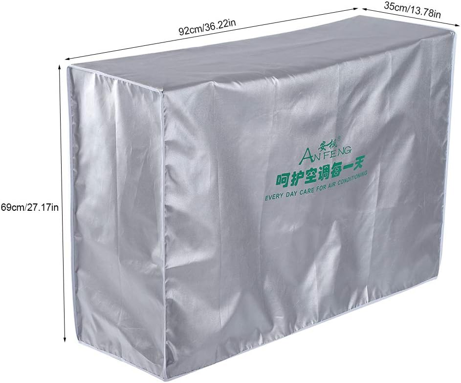  Housse Climatiseur Exterieur Plus épaisse Couverture Imperméable De Climatiseur De Couverture En Polyester Pour Unités Extérieures(3p (92 * 35 * 69))