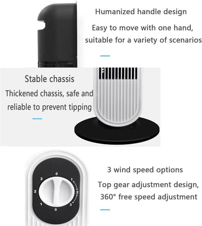  Ventilateur Portable De Tour Sans Lame Pour Chambre à Coucher, 26ft/s Circulateur D'air Silencieux Avec 80 Oscillation Et 3 Vitesses, Refroidisseur Debout Compact Pour Le Camping De Bureau, Conception