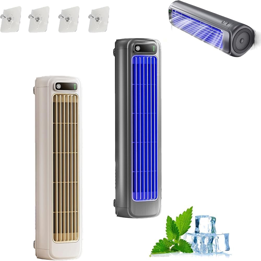 GENERIC Climatiseur Portable - 3 Vitesses, Branché/Rechargeable, Unité AC Mobile Ultra-Silencieuse Pour Bureau, Maison, Petits Espaces, Système De Refroidissement Personnel Économe En Énergie