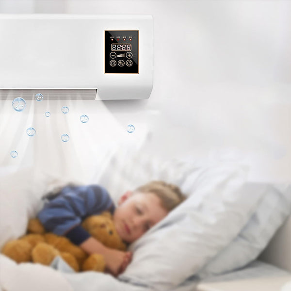  Climatiseur 2000W Montage Mural Avec Télécommande, Chauffage Et Unité De Refroidissement Pour La Maison Et Le Bureau, Fonctionnement Silencieux, Fonction De Minuterie, Compact Et économiseur D'énergie